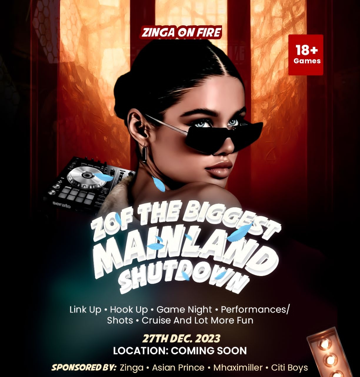 Zinga on fire event media