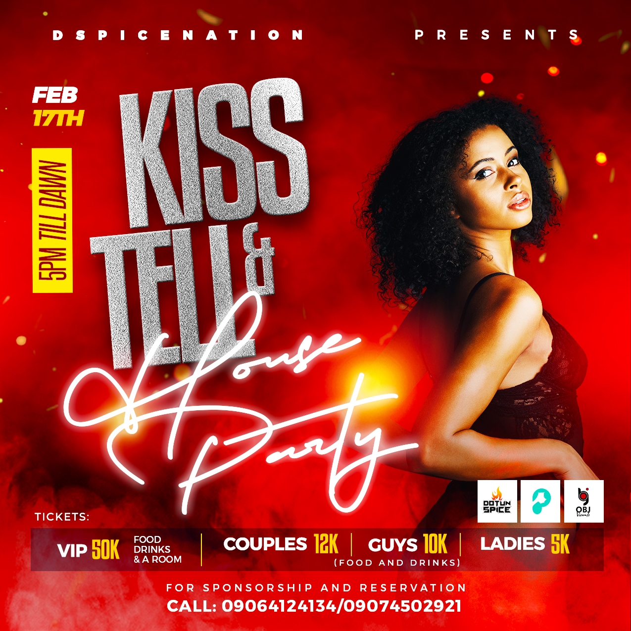 Kiss and Tell! The House Party!!! 17th Feb event media